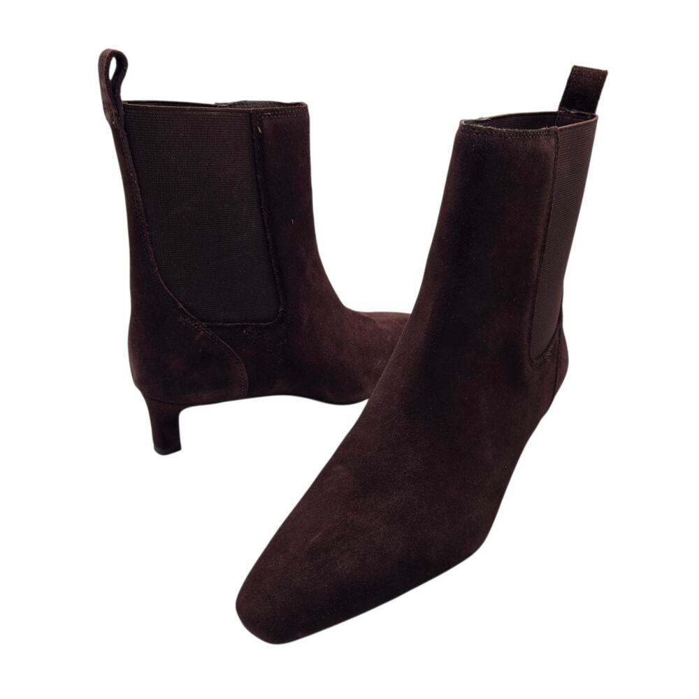 NEW Madewell The Dimes Chelsea Boot Brown suede Leather Size 10.5 NX544 Ankle